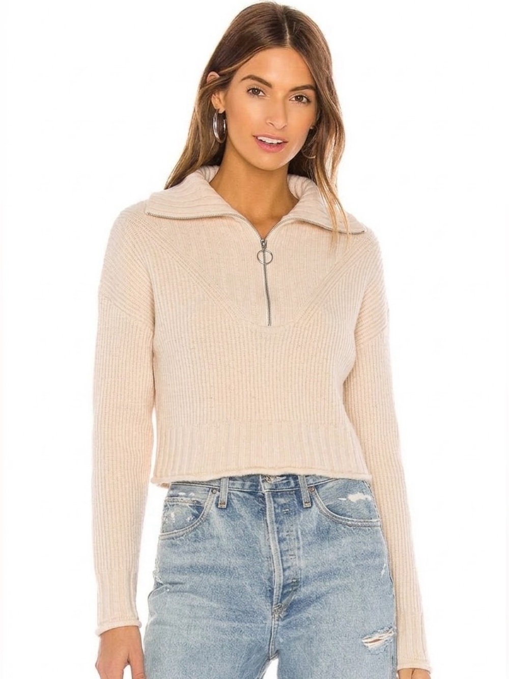 JONATHAN SIMKHAI $325 • fall 2021 • Jia Wool Cashmere Blend Cropped Polo Sweater